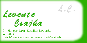 levente csajka business card